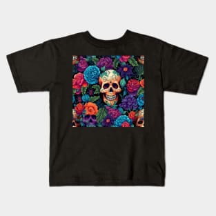 Floral skulls Kids T-Shirt